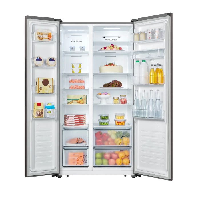 Hisense 508L SBS Fridge Water Dispenser White And Khaki Glass H670SDK-WD