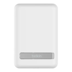 BELKIN BOOSTCHARGE Magnetic Wireless PowerBank 5000 Mah + Stand - For Apple iPhone 12/13/14 and Higher Models - White