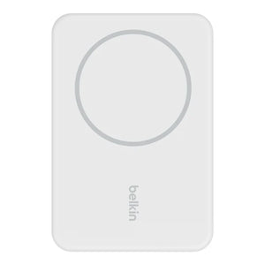 BELKIN BOOSTCHARGE Magnetic Wireless PowerBank 5000 Mah + Stand - For Apple iPhone 12/13/14 and Higher Models - White